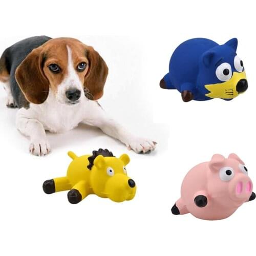 Pet Dog Chew Toy Latex Screaming Pig Fox Lion Toy Shriek Simulate Cute Interactive Pet Squeak Toy For Dog Cat Sounding Toys