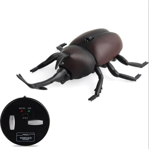Infrared Remote Control Simulation Beetle Terrifying Toy Mini RC Animal Christmas Present Gift for Kids New Year Gift for Boys
