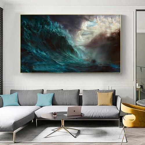 Ocean Wave Landscapes Canvas Painting Seascape Nordic Posters and Prints Home Decoration Living Room Wall Art Pictures Unframed