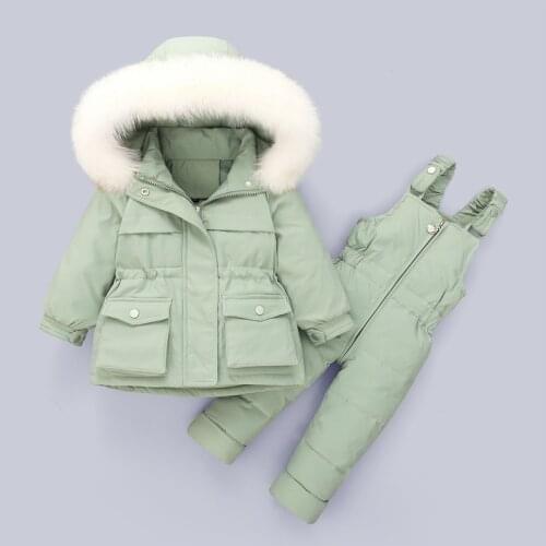 Children clothing Set 2pcs Baby toddler boys winter down jacket jumpsuit Thicken Warm kids clothes girls Infant snowsuit 0-5Year