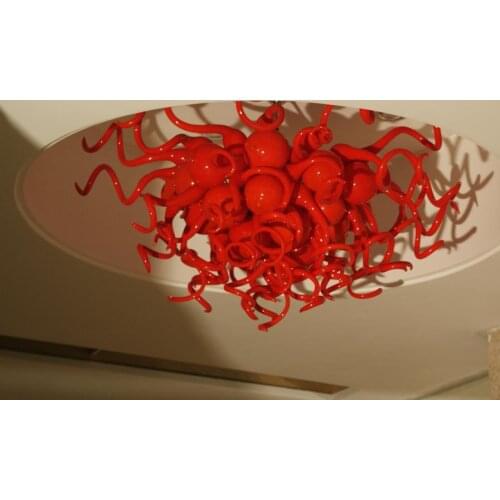 Red Small Cheap Blown Glass Chandelier Light Modern Art Decor Custom Made