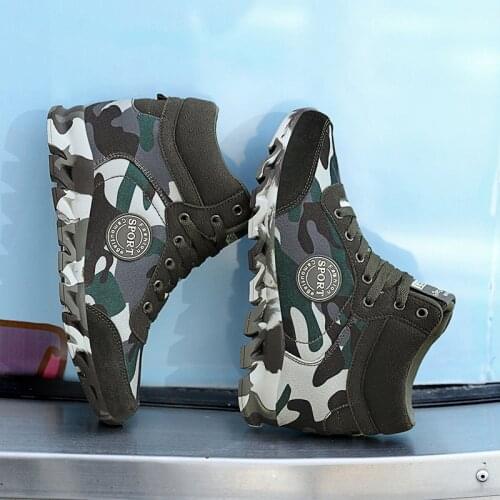 Camouflage Ladies Wedge Shoes Women Sneakers Big Size Hide Heel Lace Up Sneaker for Woman Platform Canvas Shoes Woman Sneakers