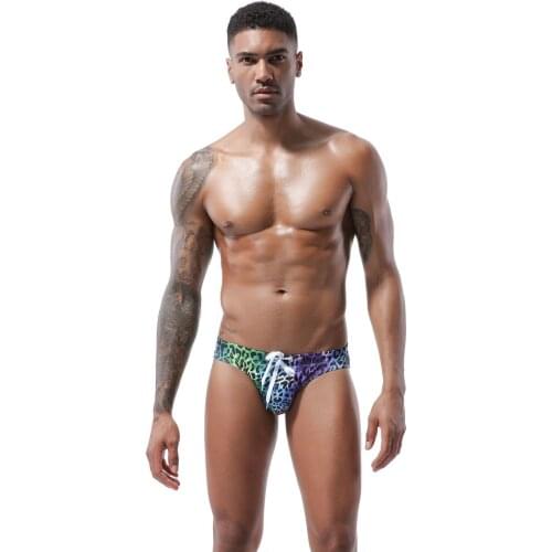 Printing Swimsuit Triangle Low Waist Swimwear Briefs Men Mens swim trunks String Swimsuits Sexy short sport homme Brave Person