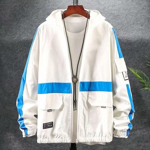 2020 New Mens jacket Fashion Hip Hop Stitching Hooded long sleeve jacket Men Casual Streetwear Harajuku jackets Loose Men coats