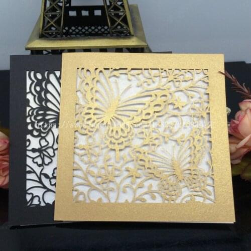 Laser Cutting Butterfly Hollow Postcards Commemorate Greeting Cards Student Friendship Gift Blessing Card 50 Pcs 7zSH253