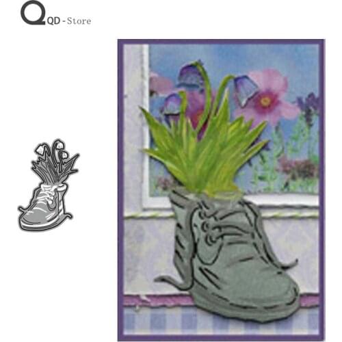Shoes Potted Metal Cutting Dies for Scrapbooking Mold Cut Stencil Handmade Tools DIY Card Make Mould Model Craft Decoration New