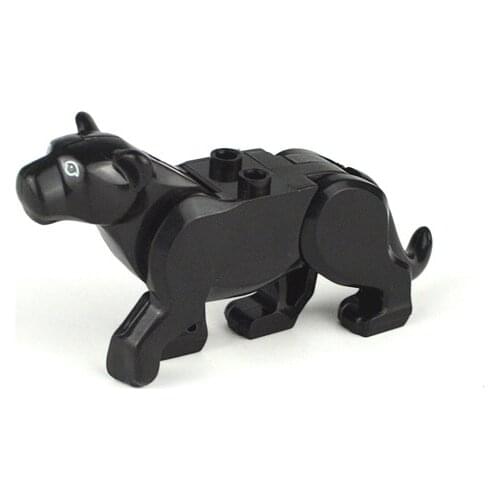 [MOC Hub] Black Tiger Animals Building Blocks Brick Horse Crocodile Gorilla Tiger Kids Toys Animal Lockings Figures Assemble
