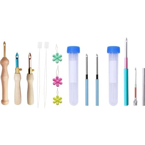 Embroidery Pencil Punch Needle Craft Tool Threads Set Cross Stitching Quilting Crafts Tool DIY Sewing for DIY Sewing Knitting
