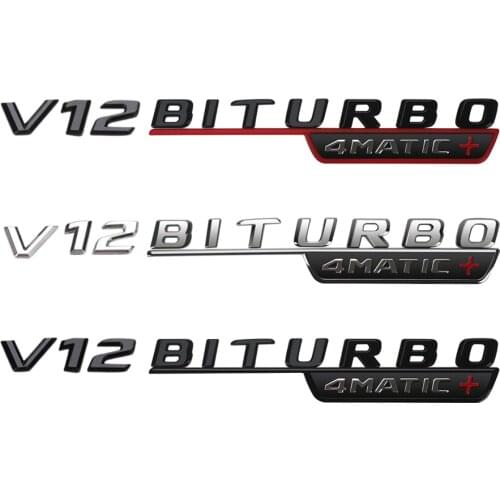 Side Fender Sticker V12 BITURBO 4MATIC Sticker For Mercedes-bez W212 W220 W211 W210 W205 W204 W202 W176 W246 GLC GLS CLA CLS AMG