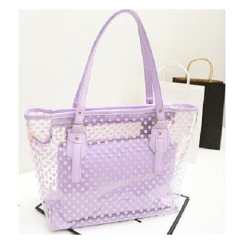 2021 New Cute Transparent Bag For Women Clear Handbag Pvc Candy Beach Waterproof Shoulder Bag Point Jelly Sac Crossbody Bag