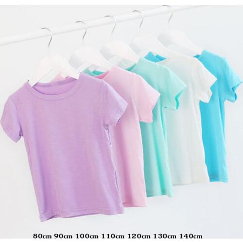 2-9Y Girls Casual Short Sleeve Children Summer Clothing Kids Baby Boy Crew Neck Tops Solid Color T-shirt Tees Toddler Girl Top