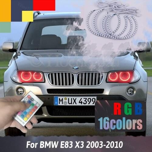 Latest Multi-Color RGB LED Angel Eyes Halo Ring for BMW E83 X3 2003-2010 RGB SMD Angel Eyes