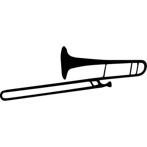 Lifelike Musical Instrument Trombone Car Sticker High Quality Car Decal Personalized Pvc Waterproof Decal Black/white, 17cm*7cm