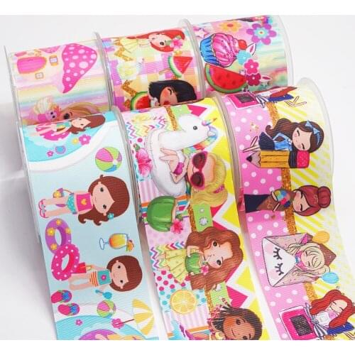 DIY Handmade Materials Printed Grosgrain Ribbon 50 Yard Per Size 54114