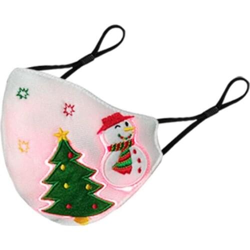 7 Color Changes Christmas Mask LED Light Up Mask Christmas Party Glowing KTV Club Festival DIY Party Dress Up Mask Cosplay Props