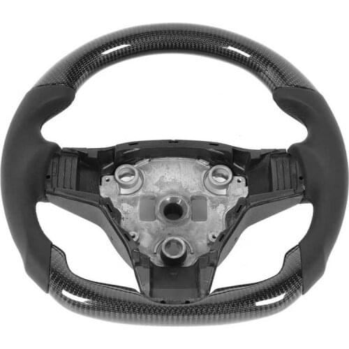 Carbon Fiber Steering Wheel Full Nappa Leather Grips Fit for Tesla Model 3 2017 2018 2019 2020 automobiles Steering Wheel