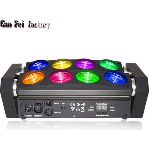 Moving Head Stage DJ Lights LED Spider Light 8X12W RGBW Mobile Disco Dmx512 Rotating Lyre Beam For Bar Club KTV Party Show