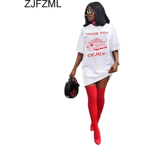 Thank You Enjoy Letter Print T Shirt Dress Women Fashion Short Sleeve Round Neck Vestidos Summer Streetwear Club Partywear Dress