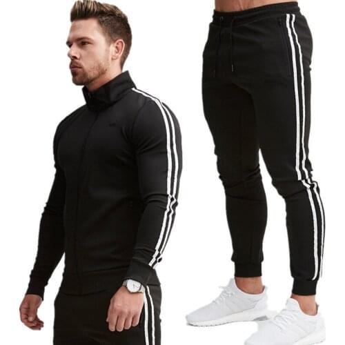 Sports Suit Men Bodybuilding Hoodies+pants Set men Sports Suits zipper Tights Clothes Gym Fitness Running Set Men Tracksuits 3XL