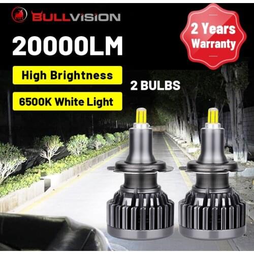 BULLVISION LED H7 Headlight 20000LM 360° CSP Chips H1 H11 H8 H9 9005 9006 HB3 HB4 High Bright Auto Headlamp No Blind 6500K White
