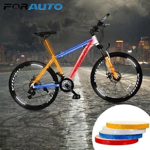 Bicycle Reflective Tape Decals 1cm*8m Car Reflective Stickers Car Door Wheel Eyebrow Sticker Bike Sticker Reflective Strip