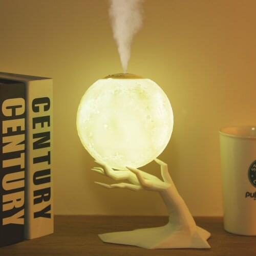 880ml USB Moon Aroma Humidifier Essential Oil Diffuser Air Purifier Ultrasonic Mist Humidifier For Home&Office Aromatherapy