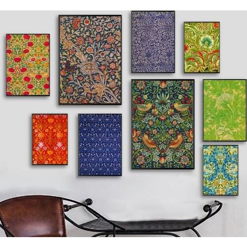 William Morris British Arts and Crafts Posters Vintage Canvas Painting Print Antique Victorian Wall Art Picture Home Room Decor