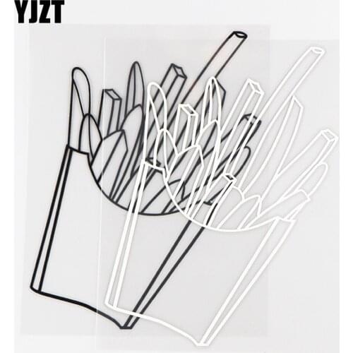 YJZT 11.5×15.1CM French Fries Art Fashion Car Stickers Personalized Vinyl Decals Black/Silver 20B-0004