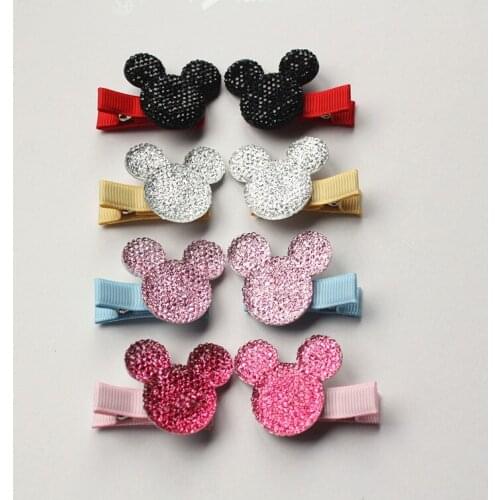 18pcs/lot Plastic Character Mouse Pink Hair Clips Resin Hairpins Kids Girls Cute Cheap Headwear Hotsale Acrylic Hair Grips