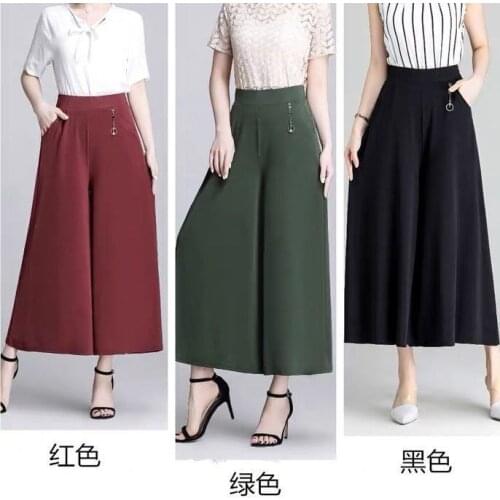 Women Pants Summer High Waist Culottes Womens Pants Pantalones De Mujer