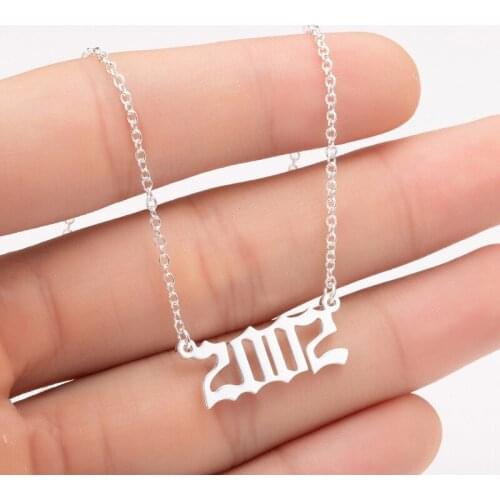 Girl Birth Year Necklace 1970-2020 Arab Number Pendant Necklaces for Women Birthday Gift Gold Chain Friendship Jewelry Collares