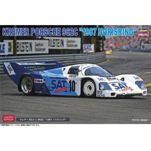 1/24 Hasegawa Plastic Assembled Car Model Toy Kremer Porsche 962C 87 Norrislyn Static Model DIY Assembling Kit #20479