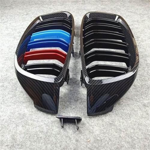 1 Pair Glossy M Color/Glossy black ABS Mesh Grille For 4 Series F32 F33 F36 F80 F82 F83 Racing Grille Car Accessories 2013-IN