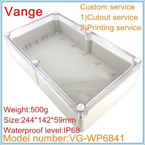 1pcs/lot power support outlet box 244*142*59mm IP68 waterproof ABS plastic junction cases diy chassis for wire connector