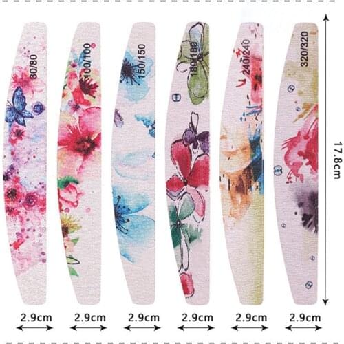 1Pcs Nail Files Strong Sandpaper Washable Nails Buffer Emery Board 80/100/150/180 Grit Lime A Nail Manicure Polisher