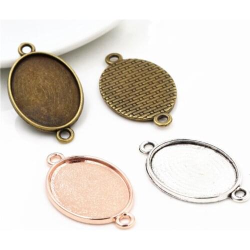 10pcs 18x25mm Inner Size 3 Colors Plated Classic Style Cameo Cabochon Base Setting Charms Pendant necklace findings