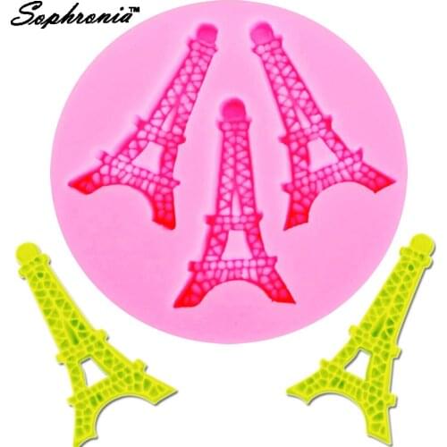10PCS/SET M068 Paris Eiffel Tower Cake Mold Fondant Chocolate Silicone Mold SGS EU FAD Cake Tools Food-Grade Safe Candy Moulds