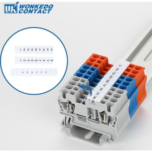 ZB4 Zack Marker Strips With Standard Numbering With Blank for UK and ST and PT DIN Rail Terminal Blocks 10Pcs