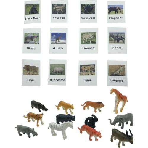 12PCS/Set Innovative Montessori Animal Figures Match Set Matching Cards Learning Toys Early Learning Manipulative Toys Kids Gift