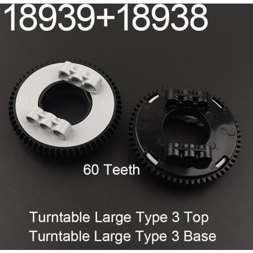18938+18939 high-tech building block turntable large type 3 top (60 teeth) Complete Assembly MOC turntable accessories parts