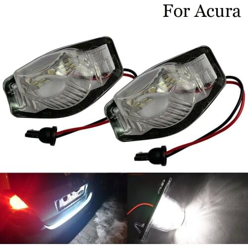 2 pcs 12V Car LED License Plate Lights Number license plate lamp car accessories for Acura MDX RL TL TSX ILX Honda Accord Civic