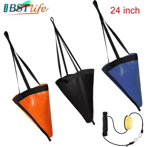 24 inch Kayak Canoe Boat Float Marine PVC Sea Anchor Drift Anchor Drogue Drifting Brake Rowing 30ft Retrieving Tow Throw Line