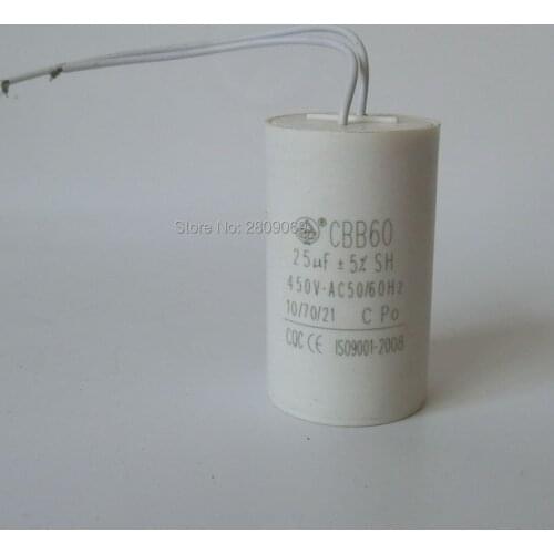 25uf,450V,AC50/60Hz,two wires, cylindrical capacitor