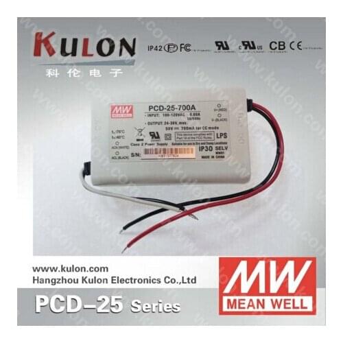 25W 1050mA Meanwell PCD-25-1050 constant current LED power supply AC dimmable 3 years warranty