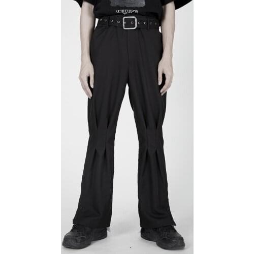 27-46 New 2021 Men Women clothing GD Hair Stylist High street Pleating design cutting Button flared Pants plus size Costumes