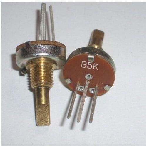 5pcs/lot 100% New and Original Copper shaft rotating potentiometer B5K for model aeroplane remote pilot rotational potentiometer