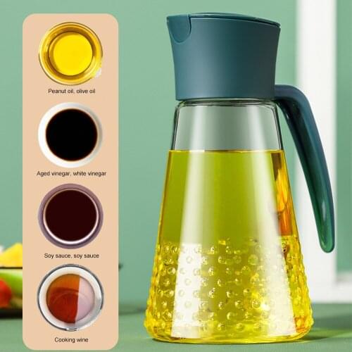 600ML Leak-Proof Glass Oil Bottle Kitchen Gadget Sets Glass Seasoning Dispenser Seasoning Oil Bottle With Stainless Steel Nozzle