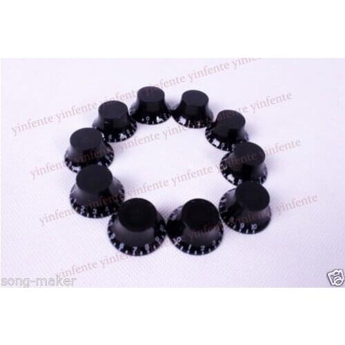 8 x Black Top Hat Speed Control Knobs For Electric Guitar