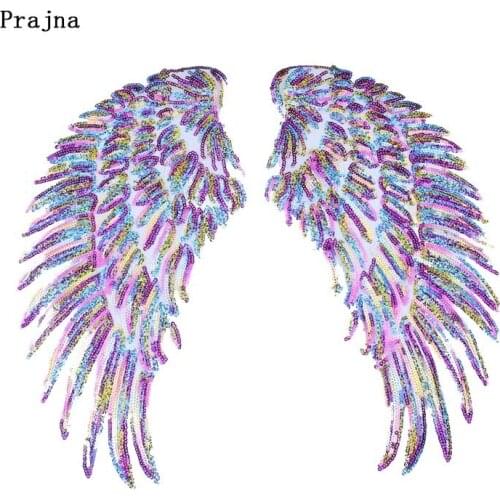 Accessories Sequins Patch Iron On Patches On Clothes Stripes Wing Cute Patch Embroidery Patches For Clothing Big Sequin Sticker