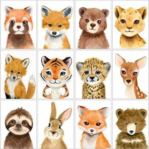 2021 New DIY Diamond Painting Animals Cartoon Full Square Drill Diamond Embroidery Yellow Tiger Rhinestone Picture Crafts Gift